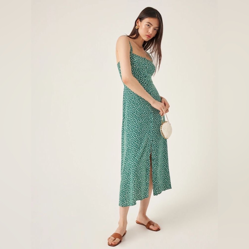 Reformation Green Virgil Floral Dress (NWOT)